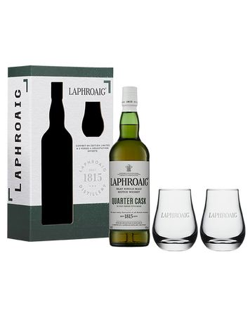 COFFRET LAPHROAIG QUARTER CASK 48% + 2 VERRES 