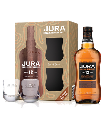 COFFRET ISLE OF JURA 40°C 12 ANS D'ÂGE + 2 VERRES