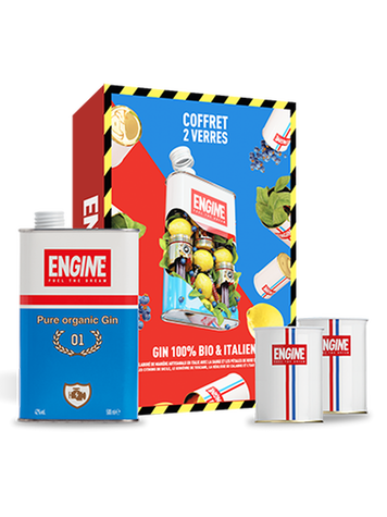 COFFRET GIN ENGINE 50 CL + 2 VERRES 