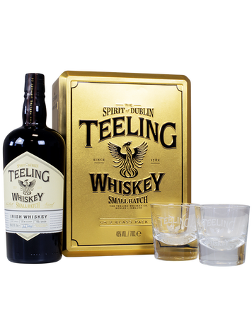 COFFRET IRISH WHISKY TEELING + 2 VERRES 